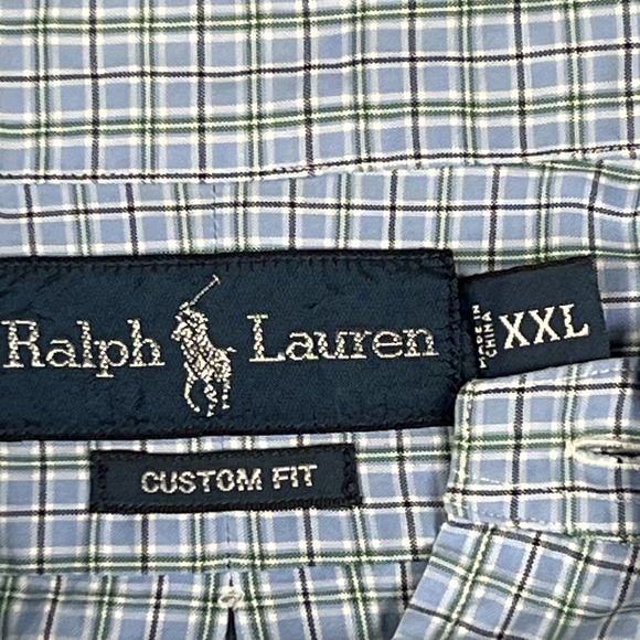 Ralph Lauren Polo Men's Custom Fit Multicolor Plaid Collared Shirt Size XXL - Picture 5 of 8